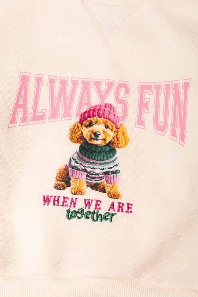 Puppy Printed Crew Neck Tracktop (1)