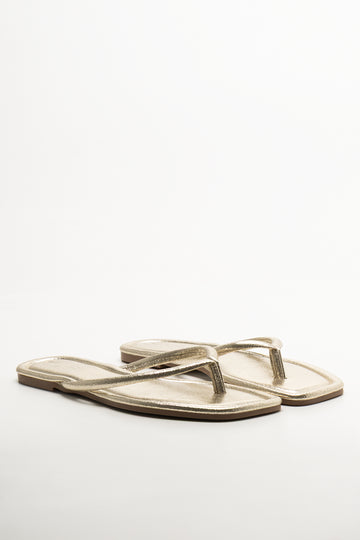 Thong Mule Sandals Gold