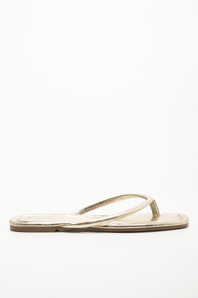 Thong Mule Sandals Gold