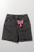 Raw Hem Shorts Charcoal