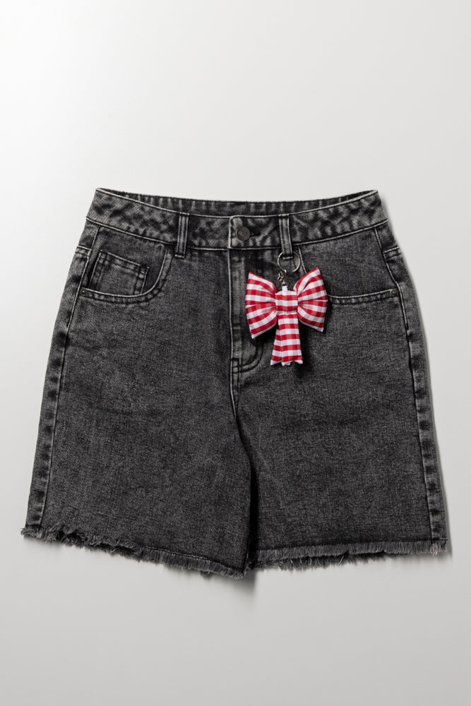 Raw Hem Shorts Charcoal