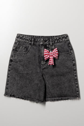 Raw Hem Shorts Charcoal