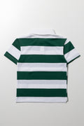 Stripe Short Sleeve Rugby Golfer White And Green (2)
