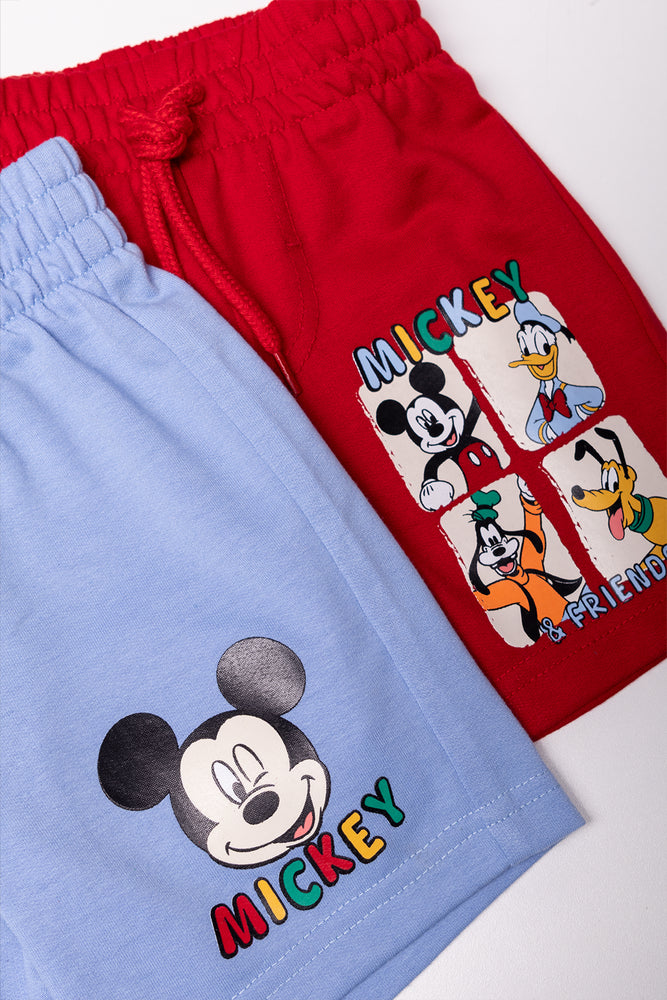 Mickey Mouse 2 Pack Shorts Red And Blue (1)