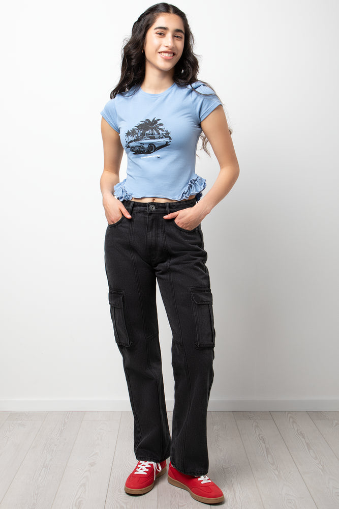 Cargo Denim Jeans Black