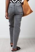 High Rise Slim Leg Denim Jeans Grey (3)