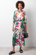 Floral Satin Wrap Skirt Multi