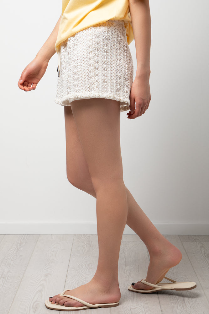 Textured Shorts White