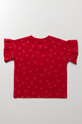 Drop Shoulder T-Shirt Red (2)