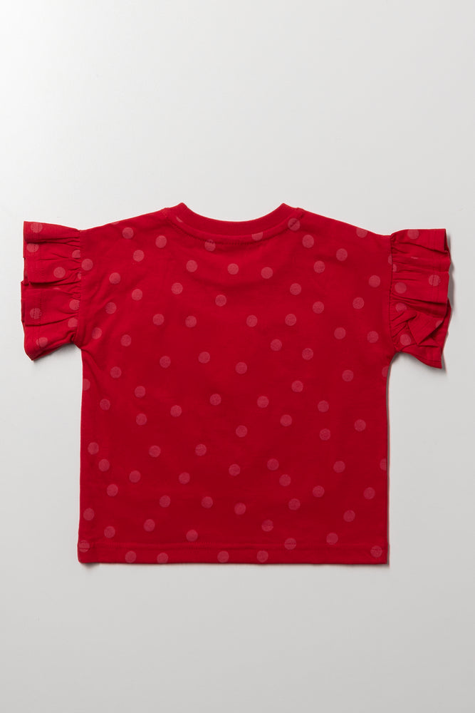 Drop Shoulder T-Shirt Red (2)