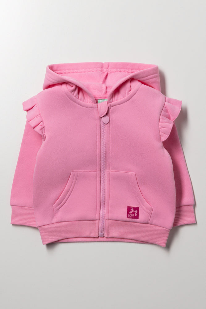Zip Through Hooded Tracktop Pink