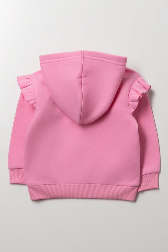 Zip Through Hooded Tracktop Pink (2)