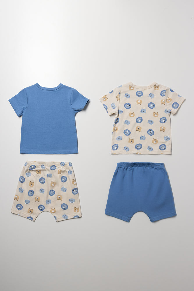 2 Pack Pyjamas Blue And Natural (3)