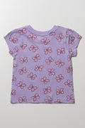 Bow Puff Sleeve T-Shirt Lilac (2)