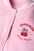 Cherry Print Baseball Jacket Pink (1)