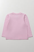 Long Sleeve Heart Pocket T-Shirt Light Pink (2)