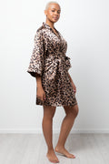 Leopard Satin Gown Brown (1)