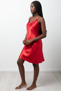 Bow Detail Chemise Red (1)