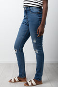 Distressed Skinny Denim Jeans Blue (1)
