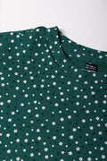 Rib Skater Dress Green (1)