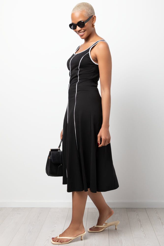 Fit & Flare Black & White Dress (1)