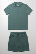 Shorts And Golfer Set Green