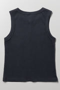 Button Front Top Dark Grey (2)