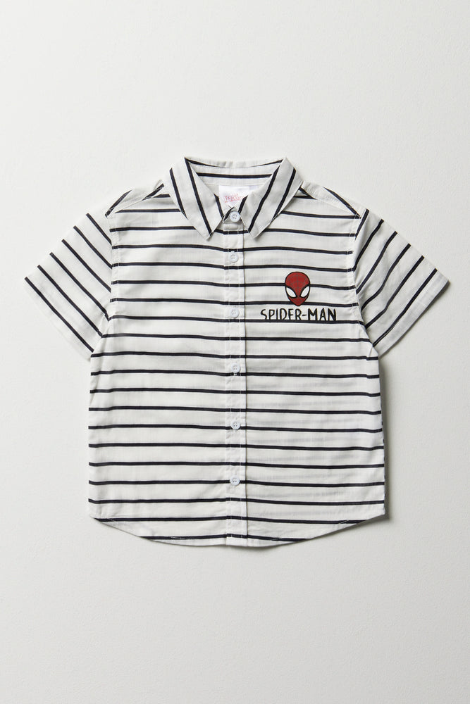 Spider-Man Stripe Shirt Black And White