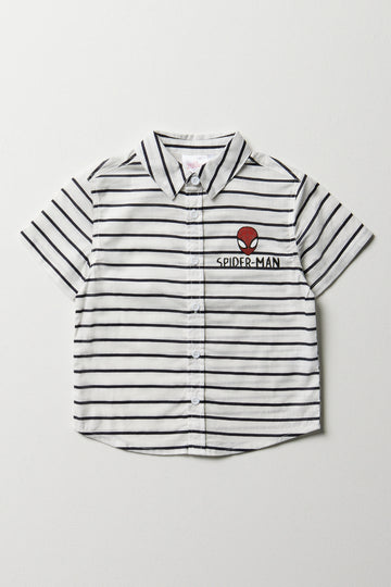 Spider-Man Stripe Shirt Black And White