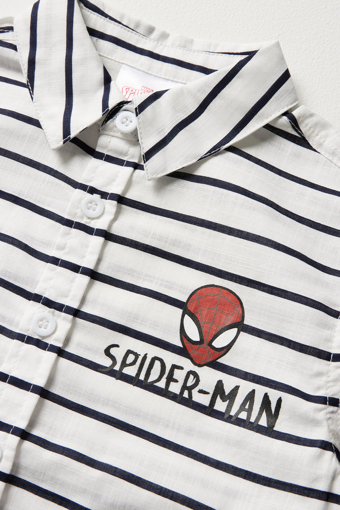 Spider-Man Stripe Shirt Black And White