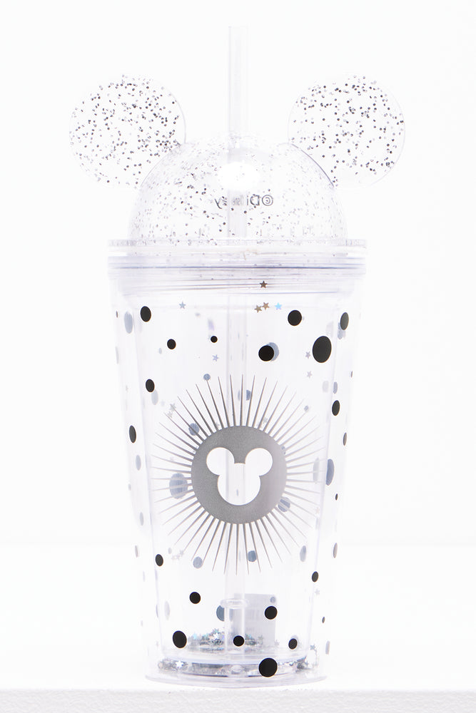 Mickey Mouse Glitter Straw Cup 450Ml