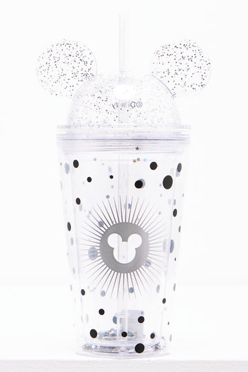 Mickey Mouse Glitter Straw Cup 450Ml