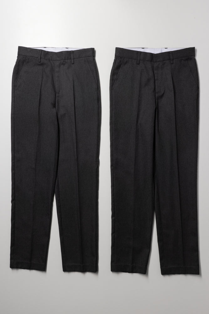 2 Pack Boys Trousers Slim Fit Primary Grey