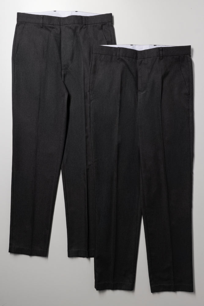 2 Pack Boys Trousers Slim Fit Secondary Grey