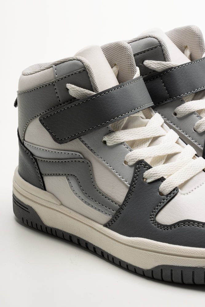 High Top Sneaker White & Grey (3)
