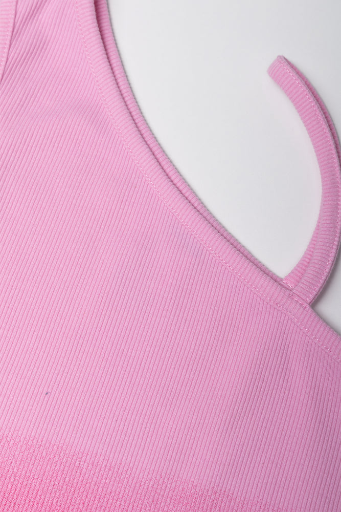 Ombre Strappy Vest Pink