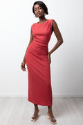 Textured Maxi Dress Rose Pink