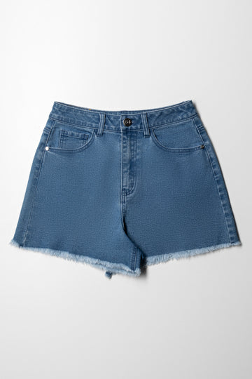 Denim Shorts Mid Wash Blue
