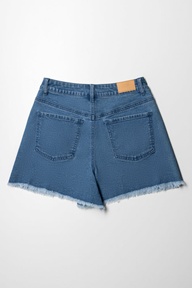 Denim Shorts Mid Wash Blue (4)