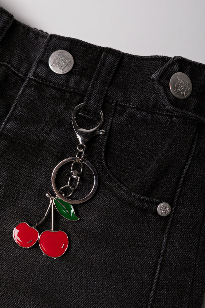 Wide Leg  Denim Jeans With Cherry Black (1)