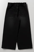 Wide Leg  Denim Jeans With Cherry Black (2)