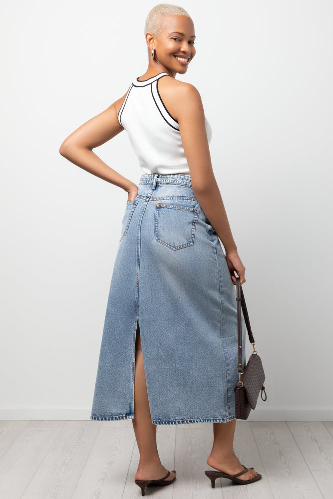Flared Maxi Denim Skirt (2)