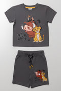 Lion King  Shorts Set Dark Grey