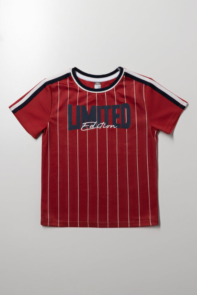 Stripe Sporty T-Shirt Red