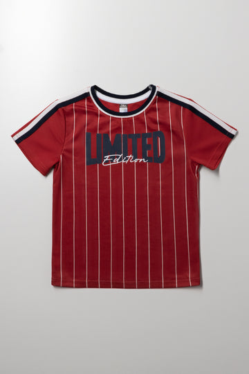 Stripe Sporty T-Shirt Red