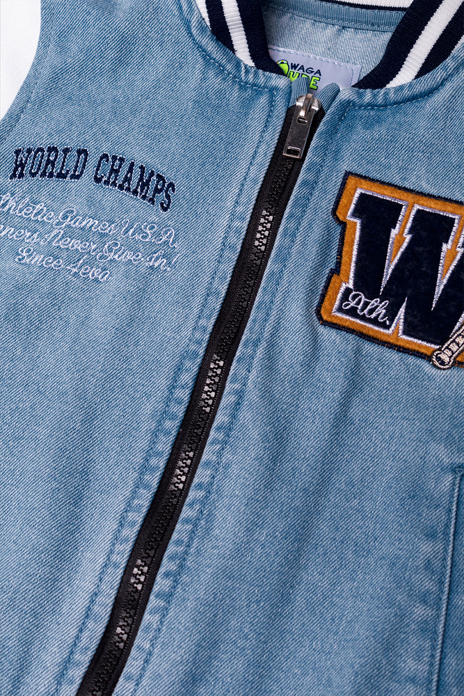 Denim Bomber Jacket Light Blue