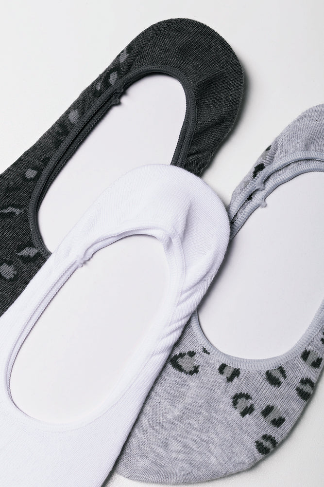 3 Pack Animal Footliners Grey And White (1)