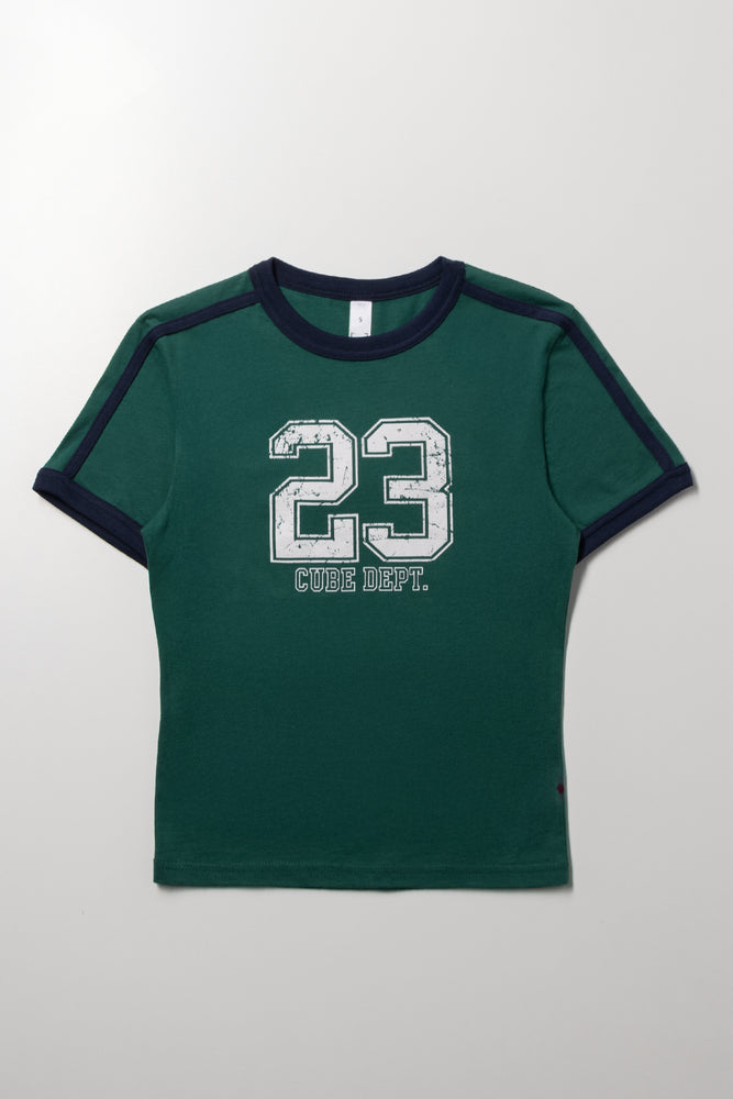 Printed Fitted T-Shirt Green