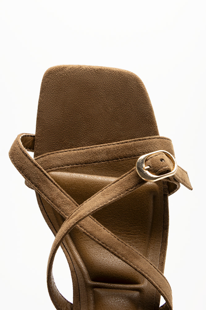 Strappy Block Heel Tan (4)