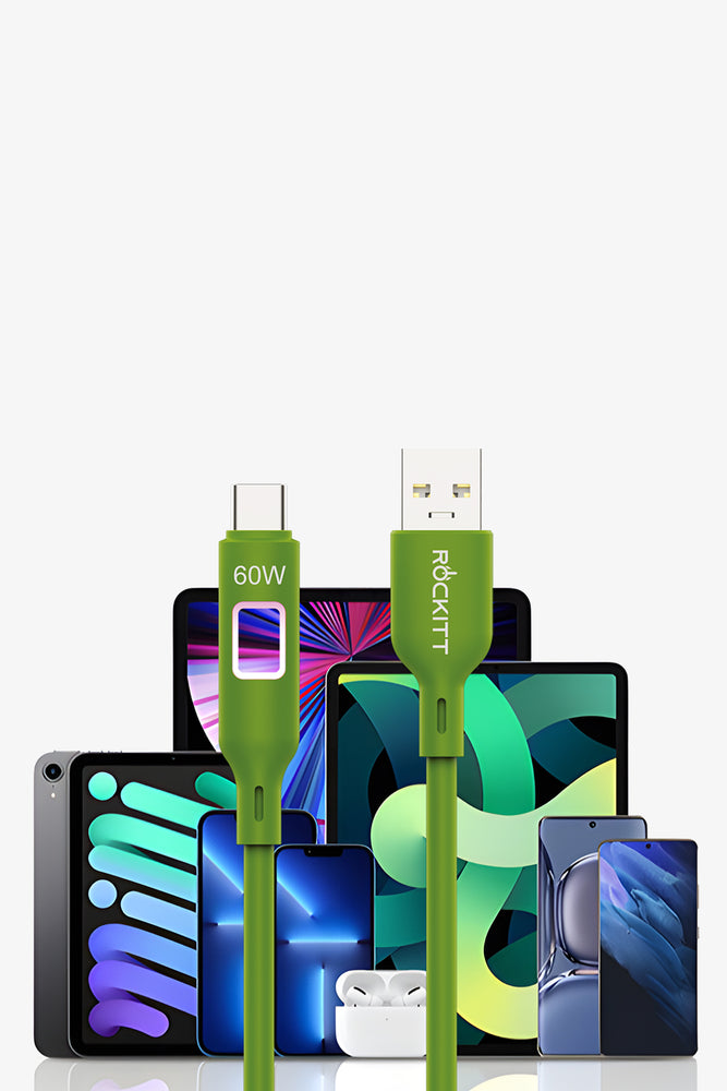 Rockitt Fast Charge LED Cable A-C Green